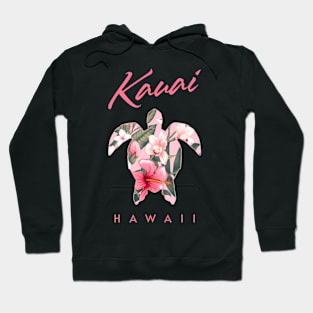 Kauai Hawaii Hibiscus Flower Sea Turtle Hoodie